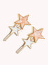 Marbelized Star Duo Clip - Colors: Pink Pearlescence & Mother of Pearl White